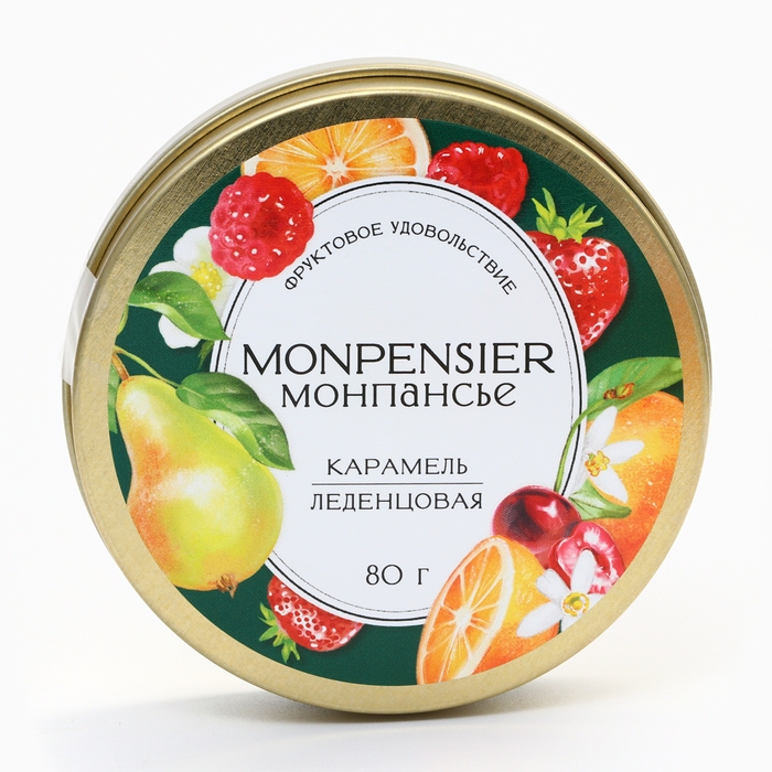 Монпансье леденцы &laquo;Фруктовое удовольствие&raquo; в металлической банке, 80 г.
