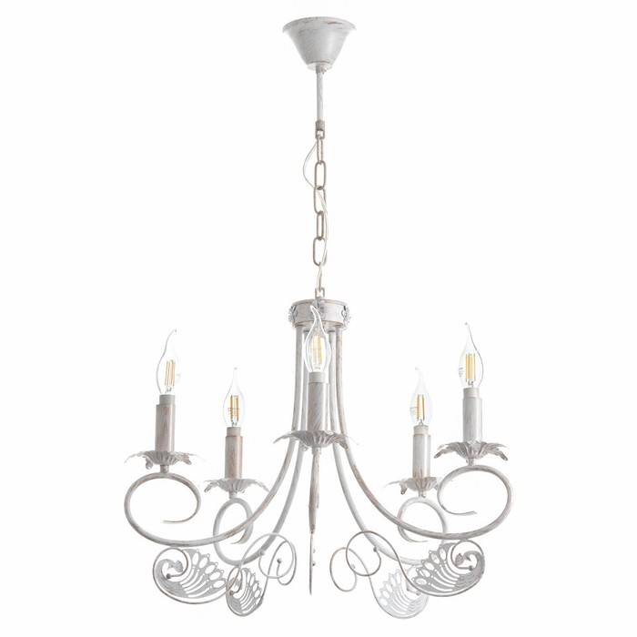 Люстра Люстра "Элессия" 5xE14 40Вт белый с золотой патиной 55х55х41,5-100 см BayerLux