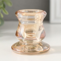 Подсвечник стекло на 1 свечу "Лучано" d=2,2 см прозрачный карамель 5,5х5,2х5,3 см