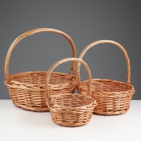 Набор корзин, 3 шт, 39&times;14/40 см,  30&times;12/35 см, 25&times;10/30 см, ива