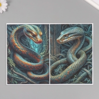 Новогодняя декупажная карта "Василиск. Змей", плотность 45 г/м2, формат А4 Новогодняя декупажная карта "Василиск. Змей", плотность 45 г/м2, формат А4