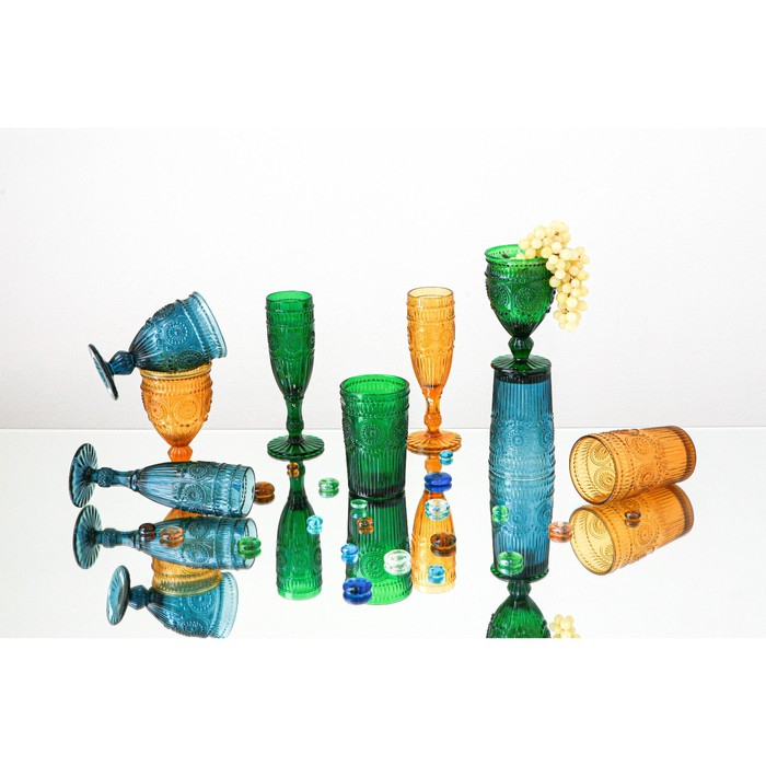 Набор стаканов стеклянных Magistro &laquo;Ларго&raquo;, 350 мл, 6 шт, цвет синий