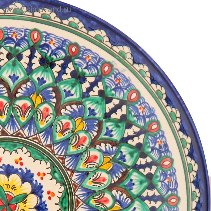 Ляган Риштанская Керамика "Узоры", 31 см, синий