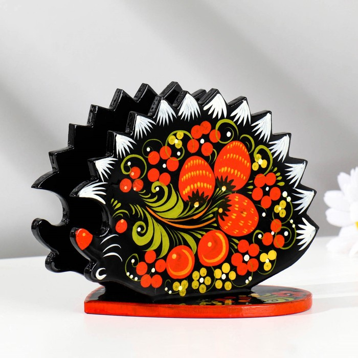 Салфетница &laquo;Ежик&raquo;, 13х10 см, хохлома