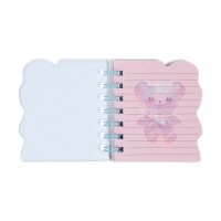 Записная книжка подарочная на гребне 80л,линия, цветной блок,обложка ПВХ 3D Мишка(10х10,5см)   10539