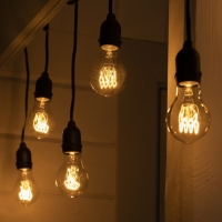 Гирлянда &laquo;Ретро белт-лайт&raquo; со свесами 10 и 20 см, 10 м, IP54, УМС, 2W, тёмная нить, шаг 50 см, Е27 (без ламп), 220 В