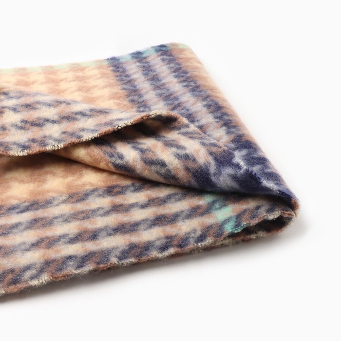 Шарф женский, цвет бежевый/синий, размер 30х180 Шарф женский, цвет бежевый/синий, размер 30х180