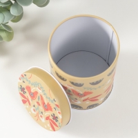 Шкатулка металл цилиндр "Птички и цветочки" 7,5х7,5х11 см Шкатулка металл цилиндр "Птички и цветочки" 7,5х7,5х11 см