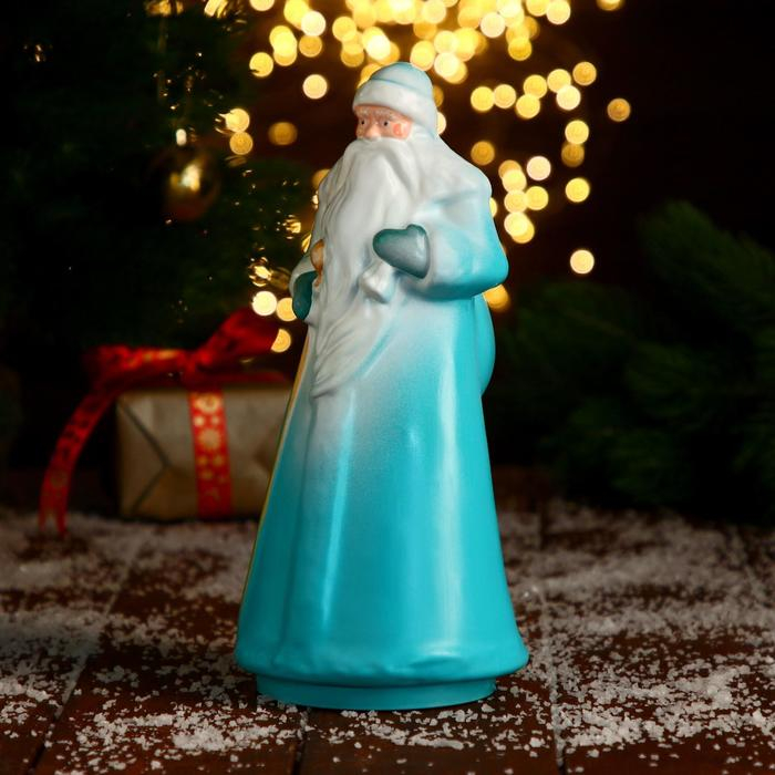 Дед Мороз пластик 25х10,5 см, бирюзовый Дед Мороз пластик 25х10,5 см, бирюзовый