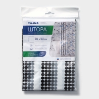 Штора для ванной комнаты «Ритм», 180×180 см, цвет белый-черный Штора для ванной комнаты «Ритм», 180×180 см, цвет белый-черный