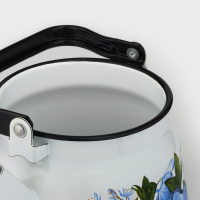 Чайник с кнопкой «Цветы синие», 3,5 л, индукция, цвет белый Чайник с кнопкой «Цветы синие», 3,5 л, индукция, цвет белый