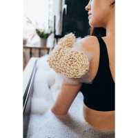 Мочалка-варежка Доляна, 20&times;15 см, жёсткая, сизаль