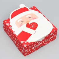 Коробка подарочная новогодняя складная &laquo;Дедушка Мороз&raquo;, 25 х 25 х 10 см, Новый год