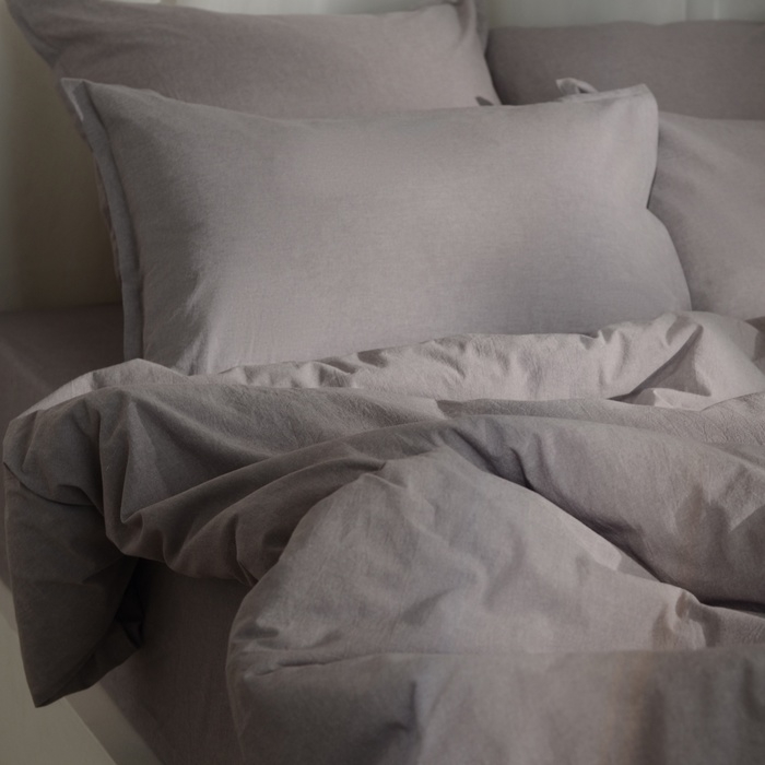 Простыня на резинке SL Home Простыня на резинке SL Home "Деним" 200*200+30 см, цв.серый, 100% жатый хлопок