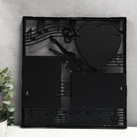 Фоторамка пластик на 3 фото 10х15, 13х13 см "Скрипка и ноты" серебро 34х32 см Фоторамка пластик на 3 фото 10х15, 13х13 см "Скрипка и ноты" серебро 34х32 см