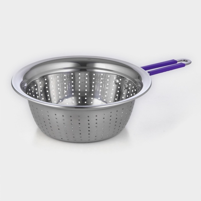 Дуршлаг из нержавеющей стали с ручкой «Эдвин», 39×24×9 см, цвет ручки МИКС Дуршлаг из нержавеющей стали с ручкой «Эдвин», 39×24×9 см, цвет ручки МИКС