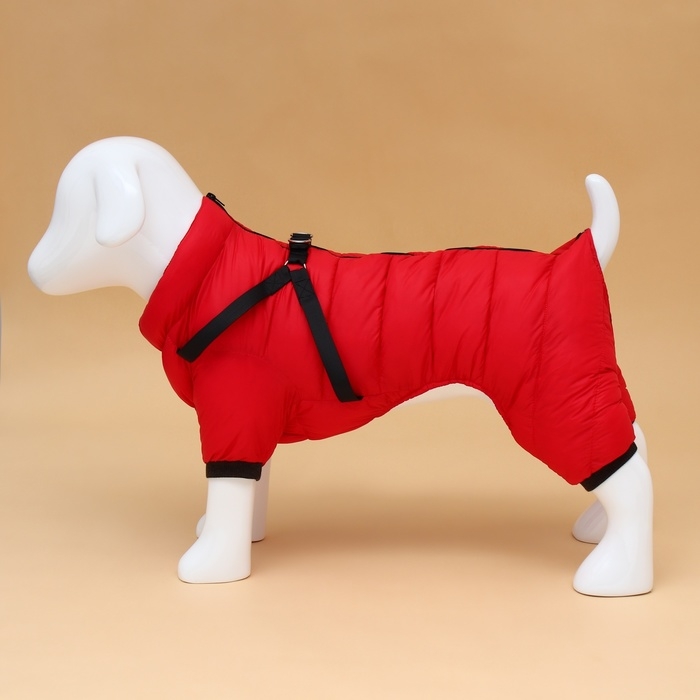 Комбинезон для собак  со шлейкой "Моден",  размер 18 (ДС 40, ОГ 50, ОШ 38 см), красный