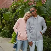 Толстовка на молнии с капюшоном женская BNC Inspire (Organic), серый меланж, размер S