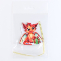 Ёлочная игрушка - подвеска деревянная &laquo;Новый год! Красный дракон&raquo;