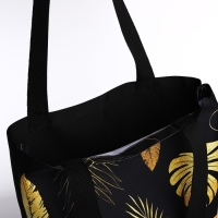 Шопер "Листья", 40х12х38 см, цвет чёрный Шопер "Листья", 40х12х38 см, цвет чёрный