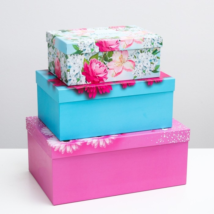 Набор коробок 3 в 1 "Прекрасной даме", 28,5 х 18,5 х 12 - 19 х 13 х 8 см