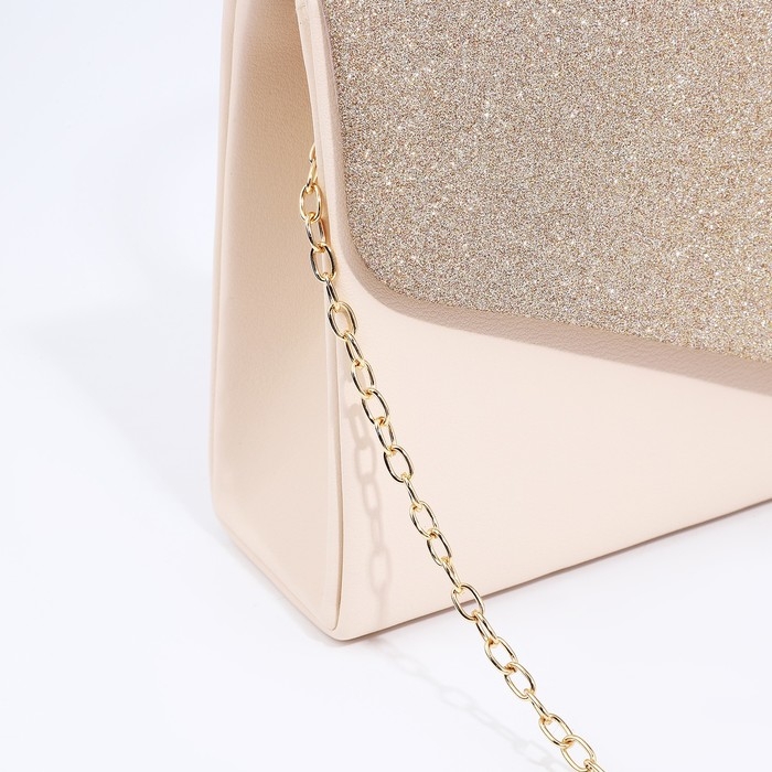 Сумка-клатч на магните, цвет бежевый