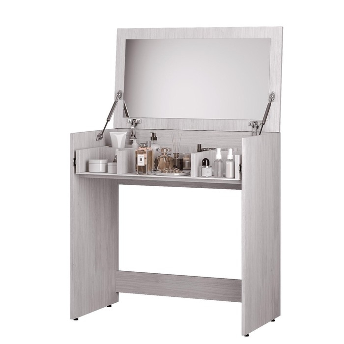 Туалетный столик Кимберли, 802х460х824, Ясень белый/Лакобель черная Туалетный столик Кимберли, 802х460х824, Ясень белый/Лакобель черная