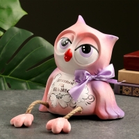 Копилка "Сова - Круглый год без забот" розовая, 20см Копилка "Сова - Круглый год без забот" розовая, 20см