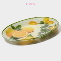 Блюдо сервировочное стеклянное овальное Доляна «Дольче», 24,5×15×2 см Блюдо сервировочное стеклянное овальное Доляна «Дольче», 24,5×15×2 см