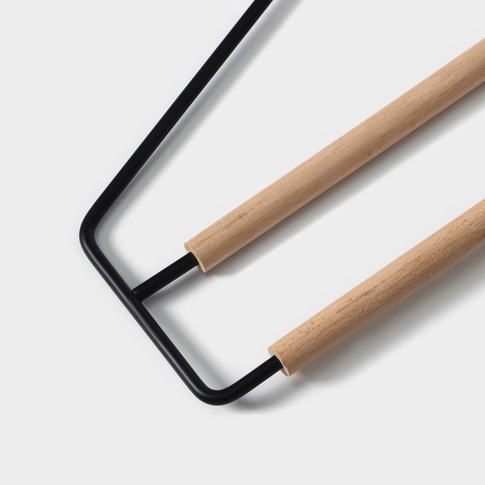 Вешалка для брюк и юбок SAVANNA Wood, 36&times;21,5&times;1,1 см, многоуровневая, цвет чёрный