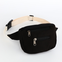 Сумка детская поясная на молнии, наружный карман, цвет чёрный Сумка детская поясная на молнии, наружный карман, цвет чёрный