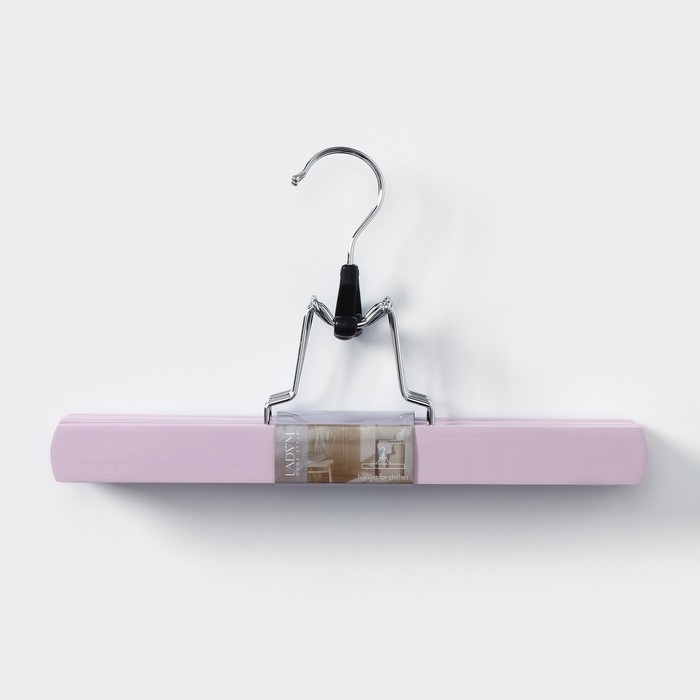 Вешалки для брюк и юбок LaDо́m Brillant, 30&times;17&times;2,4 см, 2 шт, деревянные, цвет розовый