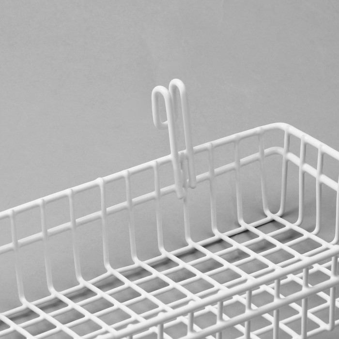 Корзина на сетку, 40,5&times;14&times;5,6 см, цвет белый