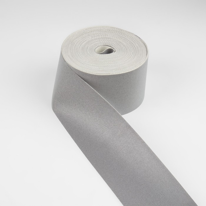 Лента огнеупорная, светоотражающая, 50 мм, 10 &plusmn; 1 м, цвет серый