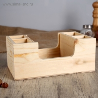 Подставка "Лодочка" из СОСНЫ, с 4мя отсеками и большим отделом, 14&times;25&times;10 см