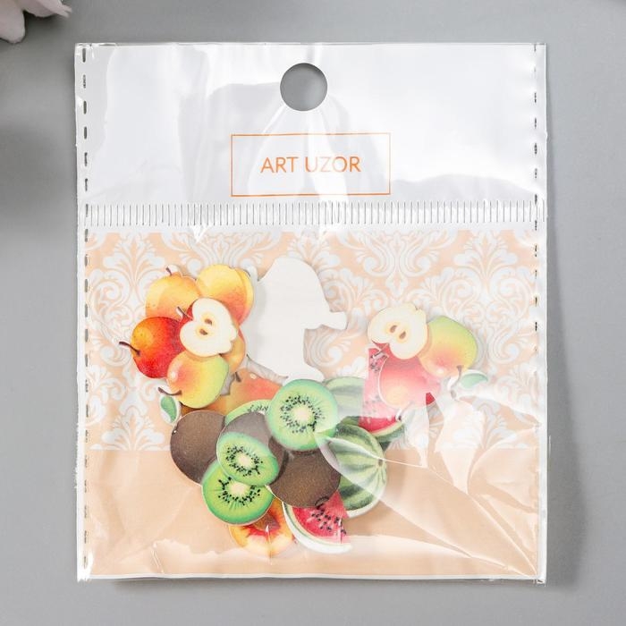 Декор для творчества дерево Декор для творчества дерево "Фрукты" набор 10 шт 2х2,2 см