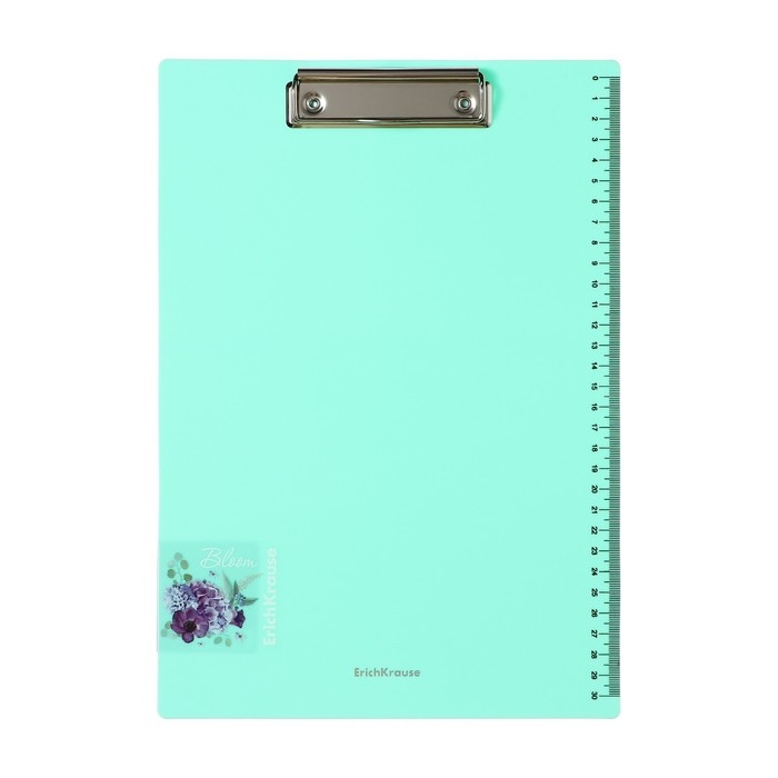 Планшет пластиковый с зажимом А4, ErichKrause "Matt Pastel Bloom", шкала 30см, в пакете, МИКС