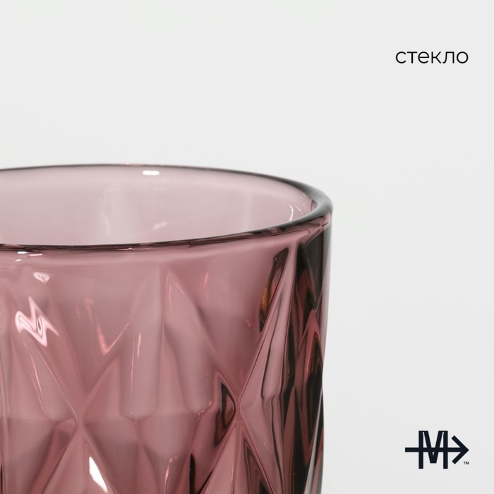 Набор стаканов стеклянных Magistro &laquo;Круиз&raquo;, 350 мл, 8&times;12,5 см, 6 шт, цвет розовый