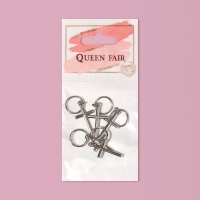 Пирсинг для волос &laquo;Крест&raquo;, 3,7 &times; 1,3 см, 5 шт, цвет серебристый