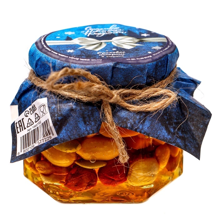 Ореховое ассорти в сосновом сиропе Ореховое ассорти в сосновом сиропе "С Новым годом!", варенье, 100 мл