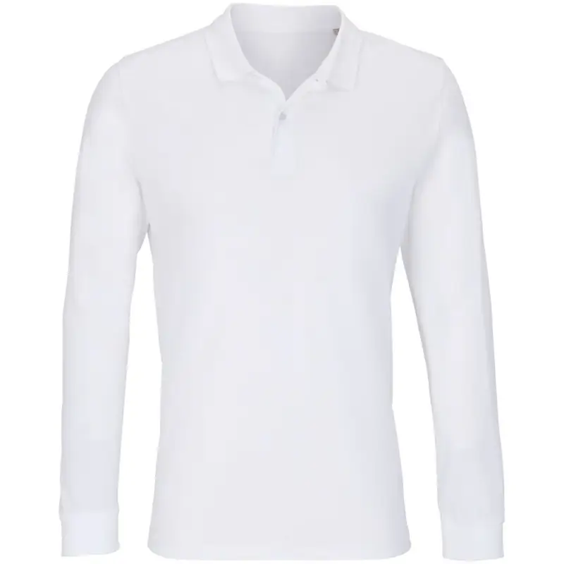 Рубашка поло унисекс с длинным рукавом Planet LSL, белая, размер S