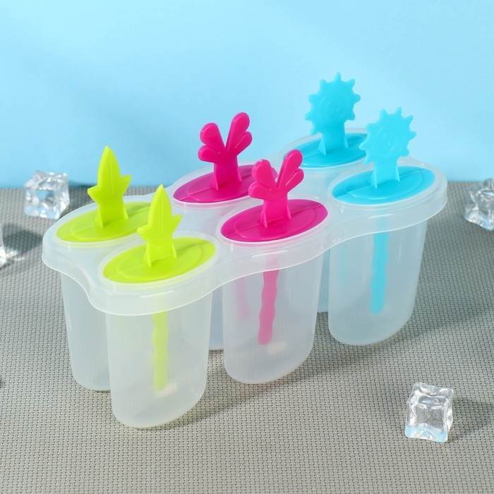 Форма для мороженого &laquo;Сказка&raquo;, 6 ячеек, цвет прозрачный