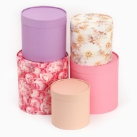 Набор круглых коробок 10 в 1, упаковка подарочная, &laquo;Цветочная нежность&raquo;, 10 х 10 - 23.5 х 23.5 см