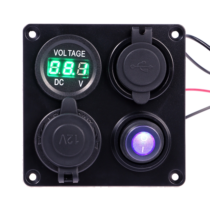 Разветвитель, вольтметр, прикуриватель, 2 USB 2,1А, 5В.