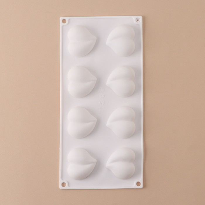 Форма для муссовых десертов и выпечки «Рандеву», 30×14,4×2 см, 8 ячеек (4,9×4,4 см), цвет белый Форма для муссовых десертов и выпечки «Рандеву», 30×14,4×2 см, 8 ячеек (4,9×4,4 см), цвет белый