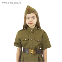Карнавальный костюм военного: платье с коротким рукавом, пилотка, р-р 36, рост 134-140 см