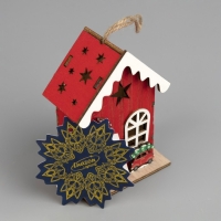 Ёлочная игрушка «Домик эльфа», от батареек, свечение тёплое белое Ёлочная игрушка «Домик эльфа», от батареек, свечение тёплое белое