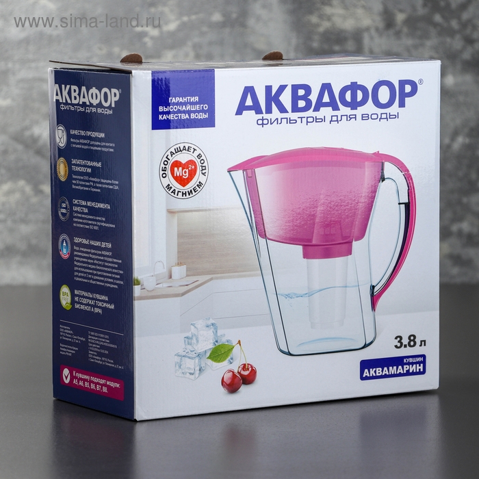 Фильтр-кувшин «Аквафор-Аквамарин», 3,8 л, цвет розовый Фильтр-кувшин «Аквафор-Аквамарин», 3,8 л, цвет розовый
