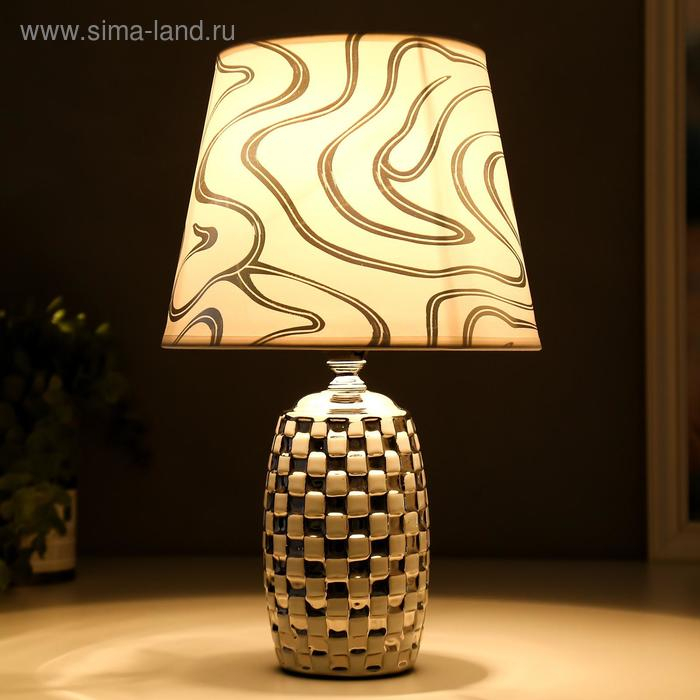 Лампа настольная 36650/1 E14 40Вт белый-серебро H32,5 см