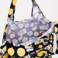 Сумка хозяйственная на кнопке, складная, цвет чёрный/жёлтый